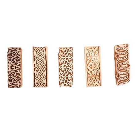 Set of 5 Piece New Mix Wooden Printing Block